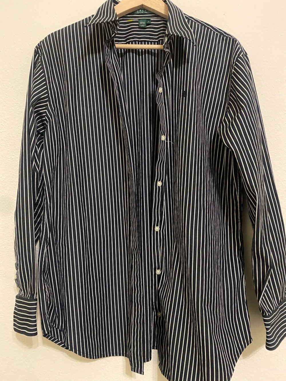 Ralph Lauren black and White Striped Button-Down Shirt